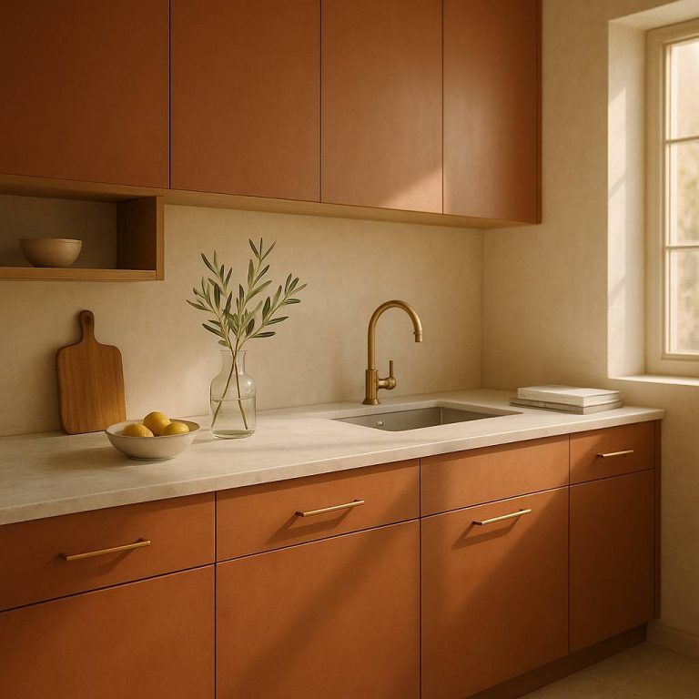 Cuisine terracotta et plan de travail en quartz : comment réchauffer l'espace sans l'étouffer ?