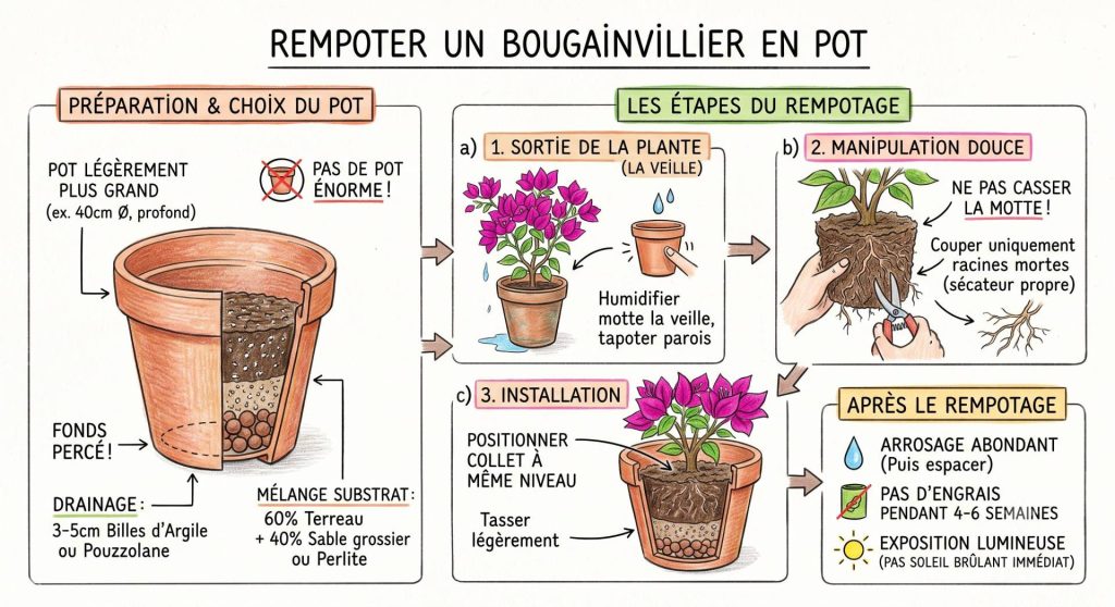 rempoter un bougainvillier en pot